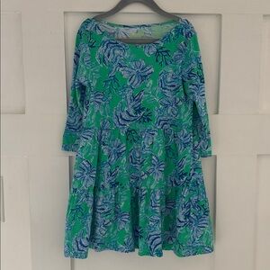 Lilly Pulitzer Green and Blue Floral Kids Dress